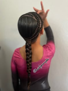 Hair by Emmy-Lea~ Gymnastics Hair Cute Hairstyles For Gymnastics Practice, Black Gymnast Hairstyles, Competition Gymnastics Hair, Gymnastics Hairstyles For Kids, Gymnastics Competition Hairstyles, Gymnastics Braids, Gymnastics Hair For Practice, Gymnastics Hair For Meets, Cute Gymnastics Hairstyles