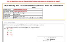 an email form with the text'multi task non technical staff cbic and cen examination