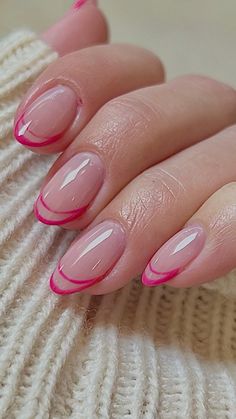 Pink nail ideas for almond nails Aruba Nails, Ideas For Almond Nails, Pink Nail Ideas, Nails Coquette, Uñas Aesthetic, Bridesmaids Nails, Fake Nails Designs, French Tip Nail Designs, Gelish Nails