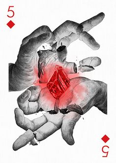 two hands holding a red diamond in the middle of each other's palms