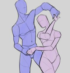 an image of two people that are in the process of drawing each other's body