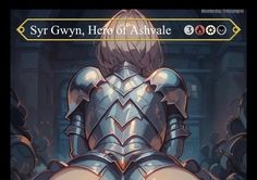 an image of a woman in armor with her back turned to the camera and texting, syr gwnn, ho of ashale