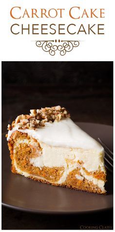 a piece of carrot cake on a plate with a fork and the cover is white