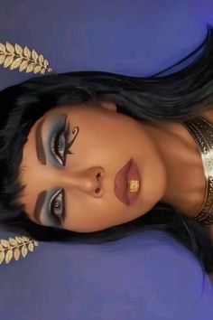 #egyptianmakeup Cleopatra Cosplay Costume, Modern Cleopatra Outfit, Pharaoh Makeup, Cleopatra Halloween Makeup, Cleopatra Cosplay, Cleopatra Outfit