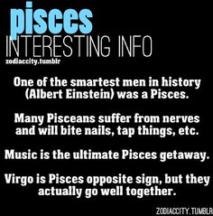 an advertisement for pisces interesting info