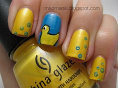 Rubber Ducky, You're the one. Yellow Nails Design, Baby Nails, Creative Nail Designs, Toe Nail Designs, Hot Nails, Yellow Nails, Fancy Nails