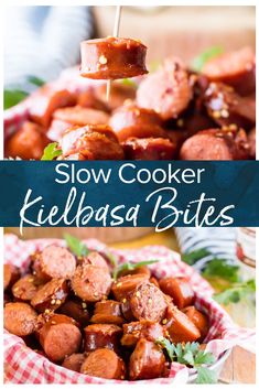 slow cooker keebbasa bites are the perfect appetizer for any party