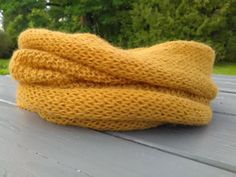 Golden scarf, without a seam,handmade, loose knit, soft, lightweight , women's scarf, alpaca yarn Golden Scarf, Chunky Infinity Scarves, Light Grey Sweater, Alpaca Scarf, Yellow Scarf, Cocoon Cardigan, Loose Knit