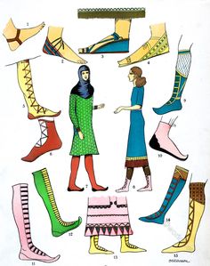 an old fashion book shows different types of shoes and footwear for women, from the early 20th century