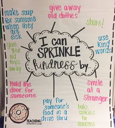 i can sprinkle kindness by poster with donuts and words in different colors