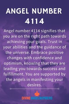 an angel number 414 with the words, angels number 414 and their meanings