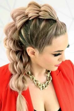 Mohawk Hairstyles For Women, Faux Hawk Hairstyles, Shaggy Short Hair, Mohawk Hairstyles, Braided Ponytail Hairstyles, Messy Short Hair, Punk Hair