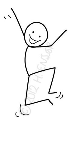 a drawing of a person jumping in the air