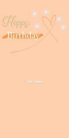 an orange birthday card with the words happy birthday and hearts on it's side