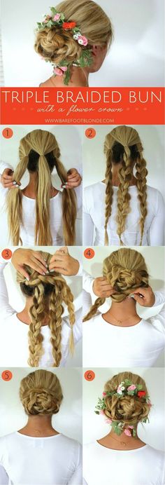 10 Of The Best Braided Hairstyles | Awesome DIY Hair Updo For Long Hair By Makeup Tutorials http://makeuptutorials.com/9-the-best-braided-hairstyles/ Easy Updo, Barefoot Blonde, Cool Braid Hairstyles, Hair Tutorials Easy, Coron, Braided Bun, Braided Hairstyles Tutorials, Short Hairstyle, Hair Updo