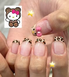 Hello Kitty Y2k Nails, Hello Kitty Almond Nails, Hello Kitty Nail Ideas, Uñas Hello Kitty, Hello Kitty Nails Art, Hello Kitty Y2k, Nails Y2k, Band Nails