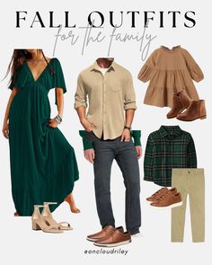 an image of fall outfits for the family