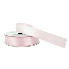 a pink satin ribbon on a white background