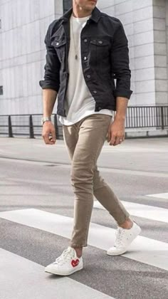 Menswear Outfits, Casual Fashion Style, Men's Casual Fashion, Herren Style, Tee Shorts, Vans Converse, Denim Shirts