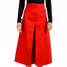 Dsquared2 Women's Bright Red A-Line Midi Skirt Us S It 40 Country/Region Of Manufacture: Italy Retail Value: $495.00 This Is Authentic Dsquared2 Women's Bright Red A-Line Midi Skirt Sku: Bb-5633 Material: 100% Cotton Measured Waist: 24" Length: 28.5" Red Midi Skirt For Work, Red Skirt For Workwear, Red Skirt For Work, Formal Red Skirt, Red Pleated Skirt Bottoms For Workwear, Aline Midi Skirt, Bright Red, Color Combinations, Midi Skirt