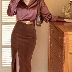 Product id: 1005003496840562 Coudroy Dress Outfit, Vintage Fitted Skirted Skirt, Vintage Corduroy Skirt For Fall, Luxury Brown Elegant Skirt, Luxury Elegant Velvet Skirt, Vintage Corduroy Skirt, Elegant Midi Skirt, Pu Leather Skirt, Waist Sash