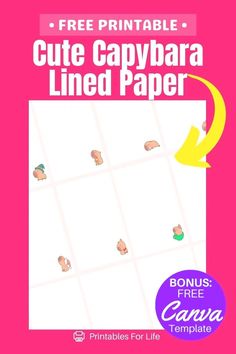 a pink poster with the words cut paper lined paper and an arrow pointing to it