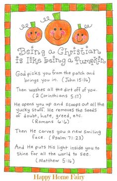 a drawing of two pumpkins with the words being a christian is like being a trumpet