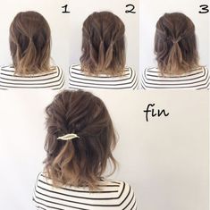 Diy Updo, Up Hairdos, Diy Wedding Hair, Peinados Fáciles Para Cabello Corto, Trendy Wedding Hairstyles, Short Wedding Hair, Penteado Cabelo Curto, Bridesmaid Hairstyles, Short Hair Updo