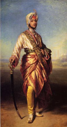 Dalip (Duleep) Singh (1838–1893), the last & exiled Maharaja of the Sikh Empire, who had the Koh-i-Noor diamond before it was passed on to Queen Victoria.  1854 portrait by Franz Xaver Winterhalter. Franz Winterhalter, Franz Xavier Winterhalter, Duleep Singh, Ranjit Singh, Maharaja Ranjit Singh, Franz Xaver Winterhalter