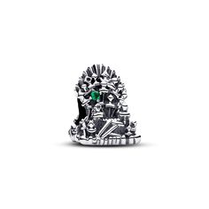 Discover an amulet from a conquered kingdom with the Game of Thrones The Iron Throne Charm. In this sterling silver charm, elaborate detailing replicates the Iron Throne from Game of Thrones, including the many enemies' swords that created it. The charm, polished with a single green lab-created crystal, represents the legacy, lore and fierce competition to take the throne and rule the Seven Kingdoms. Wear it and be transported back to the thrilling world and fearsome battles. The Iron Throne, Dragons Crown, Celtic Bracelet, Bracelet Size Chart, Charms Pandora, Gra O Tron, New Dragon, Iron Throne, Dragon Ring