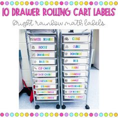 the top ten drawer rolling cart labels for children's crafts and craftspaces