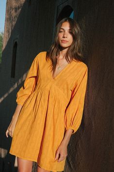 ALMA Mini Dress - marigold cotton Warm Colours, Feel Like Home, Cotton Skirt, Simple Life, Your Soul, Cotton Dress, Slow Fashion, Warm Colors, Cotton Dresses