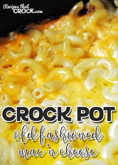 the crock pot is filled with macaroni and cheese for an easy dinner