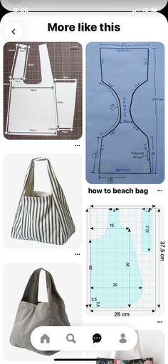 the instructions for how to make a bag with an appliqued pattern on it