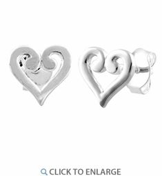 Sterling Silver Heart Earrings Gold Heart Earrings, Sterling Silver Heart Earrings, Statement Stud Earrings, Gold Heart Earring, Silver Heart Earrings, Heart Hoop Earrings, Earrings Heart