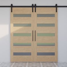 The Narrows Five Panel Sliding Barn Door in White Oak by RealCraft