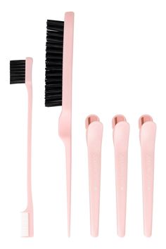 Achieve Perfectly Slicked & Styled Hair with the Brushworks Slick & Style Hair Set! The ultimate set for creating flawless hairstyles every time. This set includes a double-ended edges brush & comb, a back combing brush, and three sectioning clips, providing you with all the essential tools to achieve a variety of sleek and stylish hair styles. The double-ended edges brush & comb is a versatile tool designed to smooth flyaways and slick down edges, allowing you to create an effortlessly slicked-back style. Add volume and texture to your hair with the back combing brush. This brush is specially designed to lift and tease your hair, creating the perfect base for glamorous hairstyles. Also perfect for smoothing larger sections of hair down for a slicked finish. Enhance your styling precision Sectioning Clips, Glamorous Hairstyles, Back Combing, Styled Hair, Hair Set, Glamorous Hair, Hair Setting, Hair Down, Essential Tools