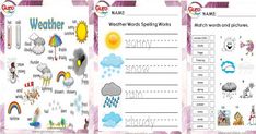 weather worksheets for kids with pictures and words to help them understand the weather