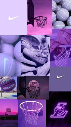 Purple basketball phone collage background Basketball, Collage, Nike, Sports, Purple, Sneakers, Pink