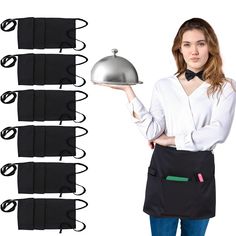 PRICES MAY VARY. Durable and Comfortable Fabric: Our black waist aprons are made from a blend of fine polyester and cotton for durability and a tidy appearance. Perfect for Domestic and Commercial Use: Hemmed and stitched for a professional look, suitable for men, women, chefs, bakers, servers, and more. Ideal for protecting clothes from spills and dirt. Multi-Functional: Designed for various environments, our aprons are suitable for kitchen, restaurant, bars, workshops, hotels, parties, and BBQ Waist Aprons, Aprons With Pockets, Restaurant Bars, Bistro Apron, Server Apron, Chef Aprons, Waitress Apron, Apron For Men, Aprons For Women