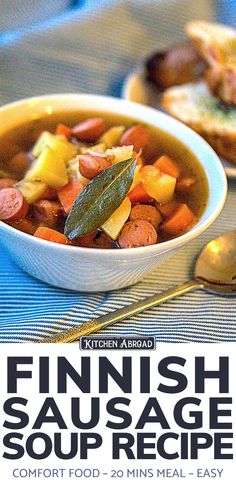 the cover of finnish sausage soup recipe