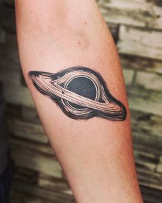 My Black Hole Tattoo (Gargantua) Interstellar Black Hole Tattoo, Black Hole Tattoo Geometric, Black Hole Sketch, Black Hole Tattoo Design, Physics Tattoo Ideas, Interstellar Tattoo Ideas, Tame Impala Tattoo, Cosmic Tattoo Ideas, Universe Tattoo Ideas