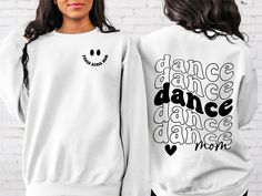 Dance Mom Sweatshirt, Dance Lover Sweatshirt, Dancer Sweatshirt,Cute Sweatshirt,Senior Dance Mom, Trendy Sweatshirt, Retro Smile Dance Mom Sweatshirt Hi! Welcome to✨Northstar ✨ ✨As the weather gets colder, you want clothes that keep you and your body warm. Here, Northstar  is ready to keep you warm with its unique designs..✨ ✨Product Features✨ 👉Medium-heavy fabric (8.0 oz/yd² (271.25 g/m 👉Loose fit 👉Runs true to size 👉50% cotton, 50% polyester 👉Tear-away label ✨Care Instructions✨ 👉Wash ite Casual Tops For Dance In Fall, Casual White Top For Dance, Casual Tops For Fall Dance, White Casual Tops For Dance, White Casual Dance Top, Hip Hop Long Sleeve Sweatshirt For Dance, Casual Long Sleeve Tops For Dance, Fall Dance Crew Neck Top, Long Sleeve Graphic T-shirt For Dance