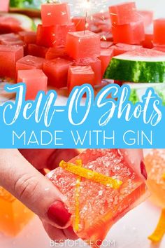 watermelon jello shots made with gin and orange zest are the perfect summer treat