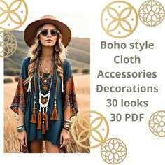 30 looks in the Boho style Boho jewelry Boho accessories Boho clothing models Fashionable summer looks Easy to download Each image is presented as a separate PDF file: easy to download, and easy to use. The size of each image is 1919x3135 pixels, 6.37"x10.41", 15.24x25.40 cm. PLEASE NOTE: - you will receive the files electronically after ordering and payment. -no physical product will be delivered -after payment, you will receive an email with a download link linked to your Etsy account -unlimit Hippie Style Summer Vacation Jewelry, Summer Hippie Jewelry For Vacation, Traditional Summer Vacation Jewelry, Traditional Summer Jewelry For Vacation, Boho Hippie Outfits, Boho Fashion Over 40, Accessories Boho, Boho Clothes, Stil Boho