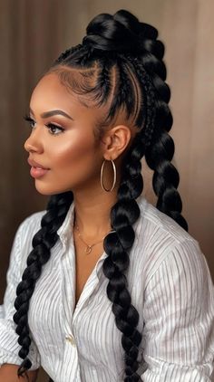 Hair Birthday Hairstyles, Easy Birthday Hairstyles, Braid With Weave, Halo Braid With Weave, Halo Braid, Big Box Braids Hairstyles, Birthday Hairstyles, Feed In Braids Hairstyles