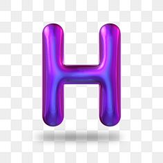 the letter h is painted in purple and blue colors, which are very shiny transparent