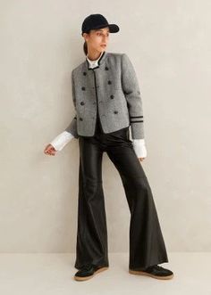 Aw23 Fashion, Fashion Me, Cashmere Pants, White Herringbone, Leather Pants Women, Flare Pant, Vest Designs, Kick Flares, Flare Trousers