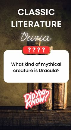 a book with the title what kind of mythical creature is dracula? written on it