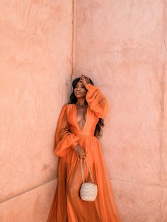 Wedding Dress Black, Jhene Aiko, Black Femininity, Looks Black, Black Women Fashion, Mode Inspo, Maxi Skirts, Orange Dress, Mode Inspiration